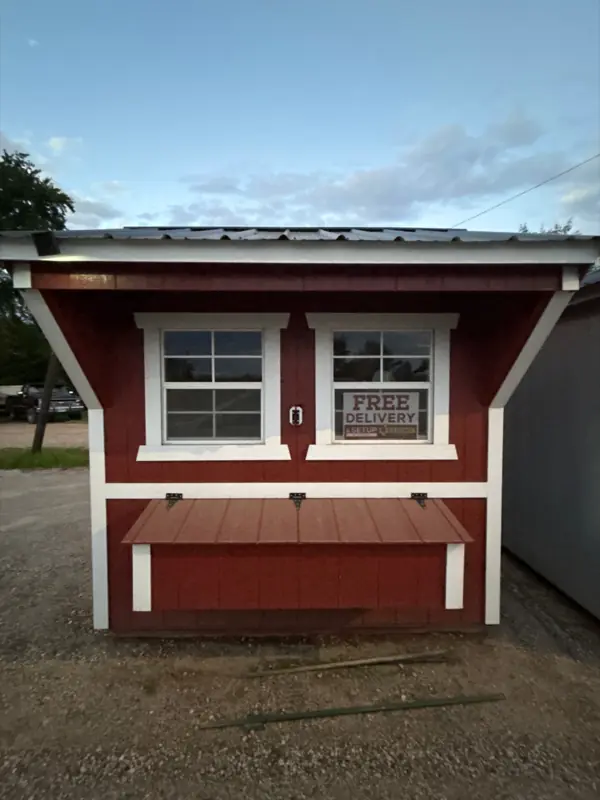 6×8 Chicken Coop storage building on the St. Boni lot